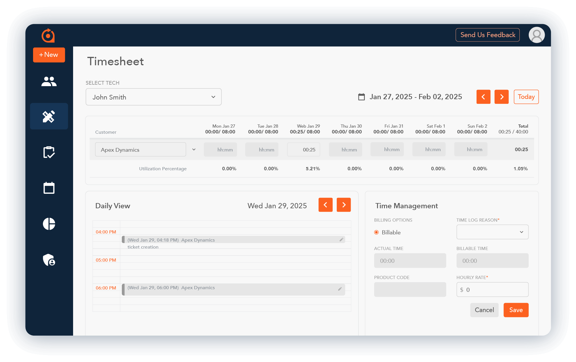 Rev-io_Cloud-PSA_Timesheet_Shadow